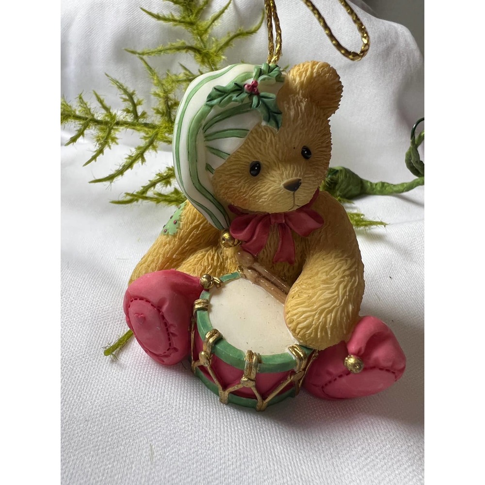 Vintage Bear Christmas Ornament Priscilla Hillman 1999 Enesco Sitting Bear